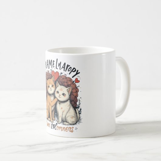 Kattenpaar houdt van Mok Schattigee romantische Ka (Voorkant rechts)