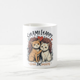 Kattenpaar houdt van Mok Schattigee romantische Ka