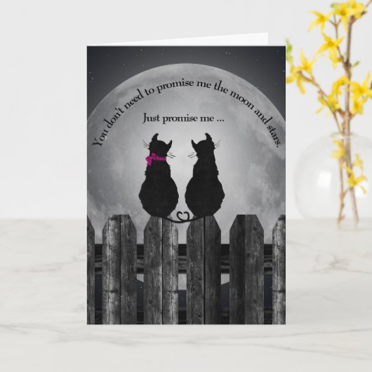 kattenpaar in het moonlicht kaart (Gele Bloem)