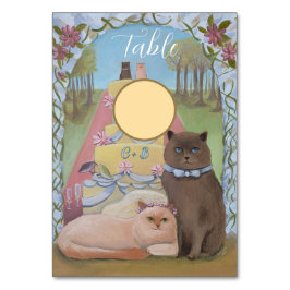 Kattenpaar Initialen DIY Trouwtafel Kaarten