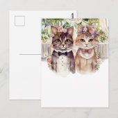 Kattenpaar waterverf briefkaart (Voorkant / Achterkant)