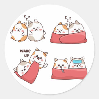 Kattenpakket ronde sticker