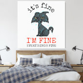 Kattenpapa vaderdag cadeau canvas afdruk (Insitu (Slaapkamer))