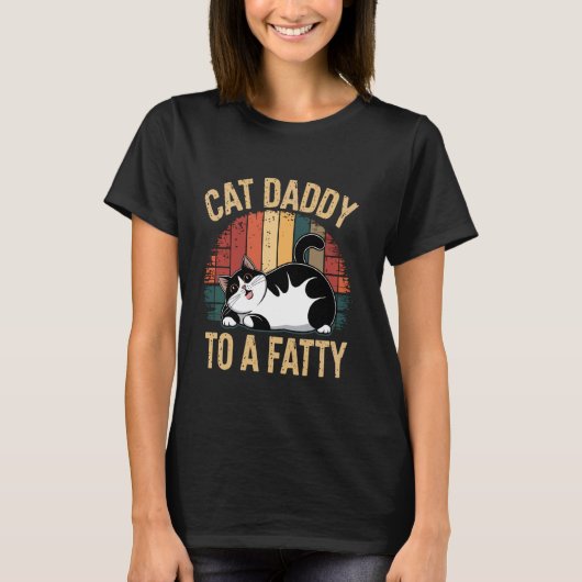 Kattenpapa van een dikkerdje t-shirt (Voorkant)
