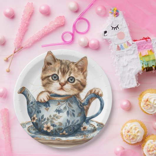 Kattenpapierbak Papieren Bordje (Feest)