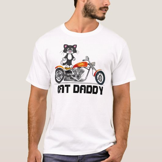 Kattenpappie T-shirts, motorfiets T-shirt (Voorkant)