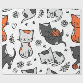 Kattenpatroon Cadeaupapier (Vlak)