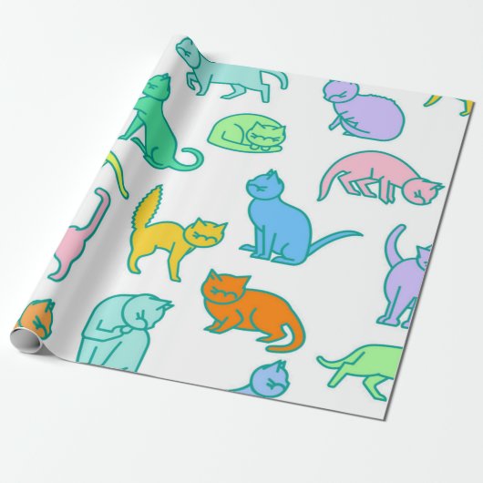 Kattenpatroon Cadeaupapier (Uitgerold)