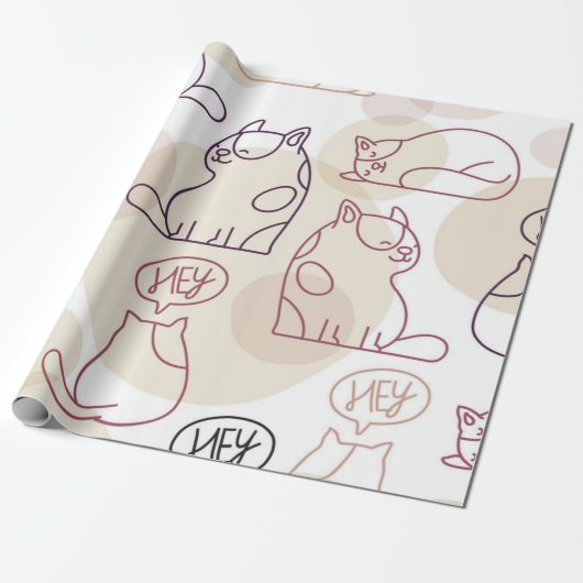 Kattenpatroon Cadeaupapier (Uitgerold)