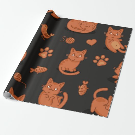 Kattenpatroon Cadeaupapier (Uitgerold)