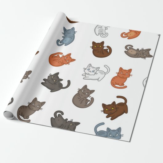 Kattenpatroon Cadeaupapier (Uitgerold)