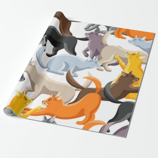 Kattenpatroon Cadeaupapier (Uitgerold)