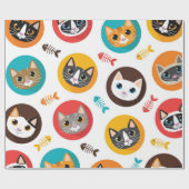 Kattenpatroon Cadeaupapier (Vlak)