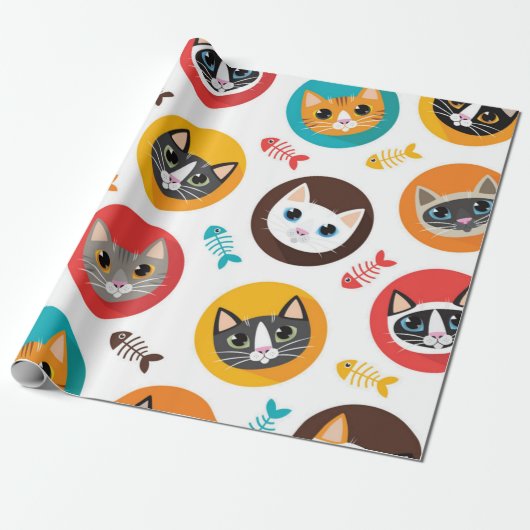 Kattenpatroon Cadeaupapier (Uitgerold)