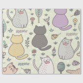 Kattenpatroon Cadeaupapier (Vlak)