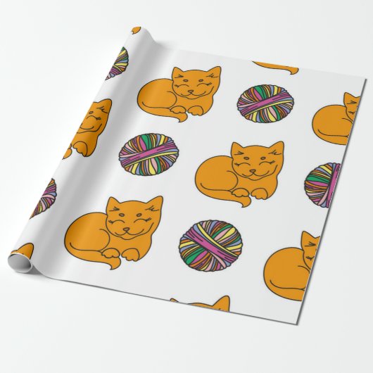 Kattenpatroon Cadeaupapier (Uitgerold)