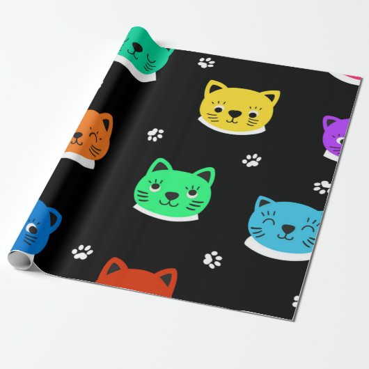 Kattenpatroon Cadeaupapier (Uitgerold)