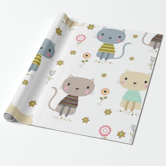 Kattenpatroon Cadeaupapier (Uitgerold)