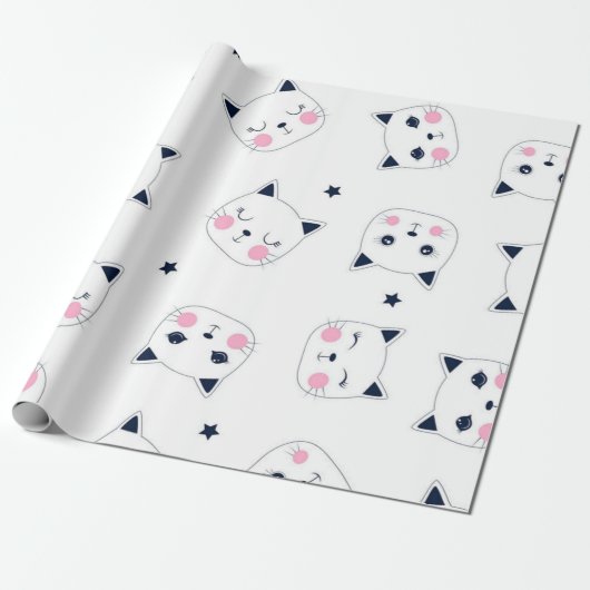 Kattenpatroon Cadeaupapier (Uitgerold)