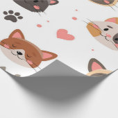 Kattenpatroon Cadeaupapier (Hoek)
