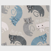 Kattenpatroon Cadeaupapier (Vlak)