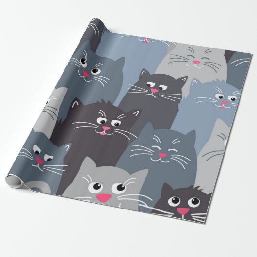 Kattenpatroon Cadeaupapier (Uitgerold)