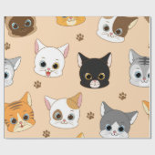 Kattenpatroon Cadeaupapier (Vlak)