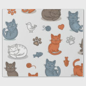 Kattenpatroon Cadeaupapier (Vlak)