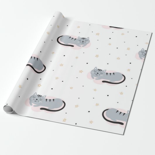 Kattenpatroon Cadeaupapier (Uitgerold)