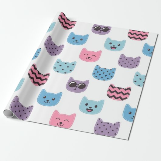 Kattenpatroon Cadeaupapier (Uitgerold)