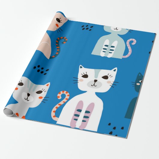 Kattenpatroon Cadeaupapier (Uitgerold)