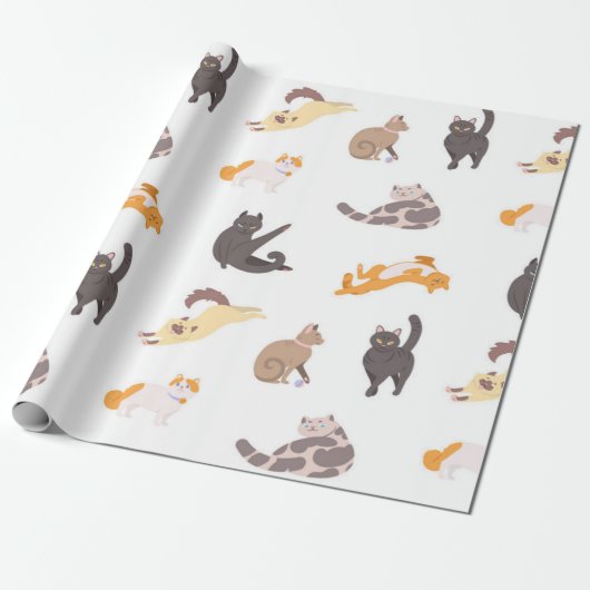 Kattenpatroon Cadeaupapier (Uitgerold)