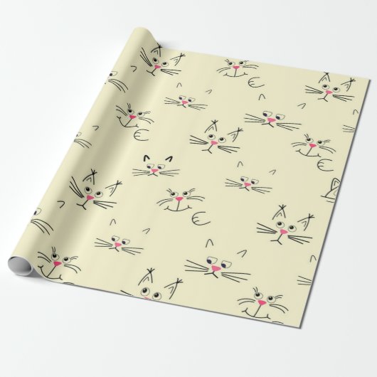 Kattenpatroon Cadeaupapier (Uitgerold)