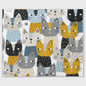Kattenpatroon Cadeaupapier (Vlak)
