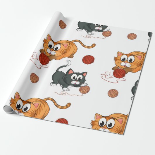 Kattenpatroon Cadeaupapier (Uitgerold)