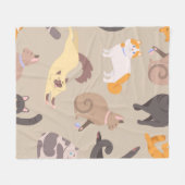 Kattenpatroon Fleece Deken (Voorkant (Horizontaal))