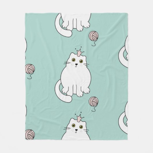 Kattenpatroon Fleece Deken (Voorkant)