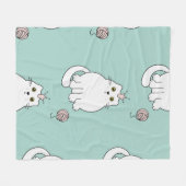 Kattenpatroon Fleece Deken (Voorkant (Horizontaal))