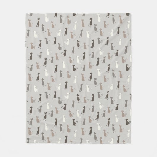 Kattenpatroon Fleece Deken (Voorkant)