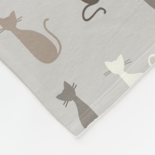 Kattenpatroon Fleece Deken (Hoek)