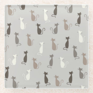 Kattenpatroon Glazen Onderzetter