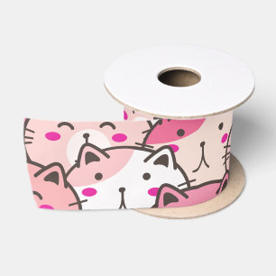 Kattenpatroon Grappige Kleurrijke Huisdieren Diere Satijnen Lint