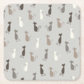 Kattenpatroon Kartonnen Onderzetters (Voorkant)