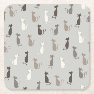 Kattenpatroon Kartonnen Onderzetters