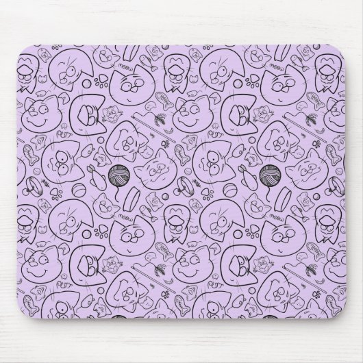 Kattenpatroon mousepad muismat (Voorkant)
