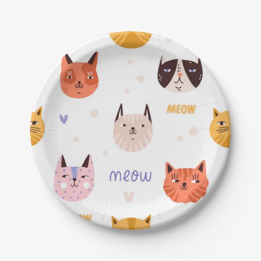Kattenpatroon Papieren Bordje (Voorkant)