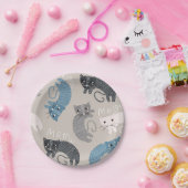 Kattenpatroon Papieren Bordje (Feest)