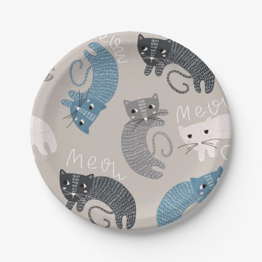 Kattenpatroon Papieren Bordje (Voorkant)