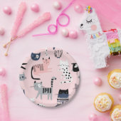 Kattenpatroon Papieren Bordje (Feest)