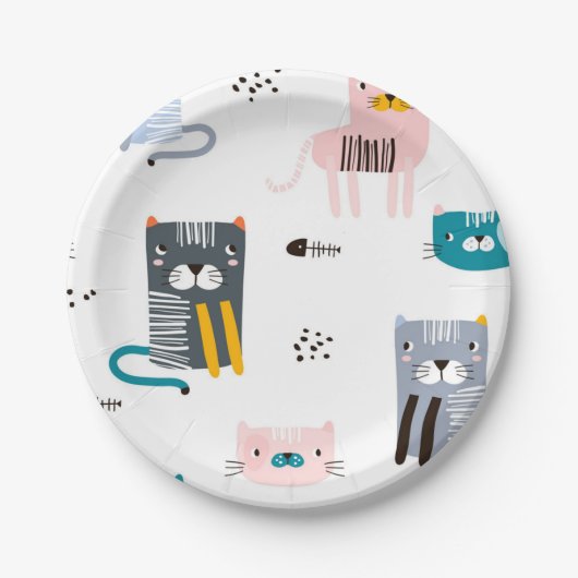 Kattenpatroon Papieren Bordje (Voorkant)